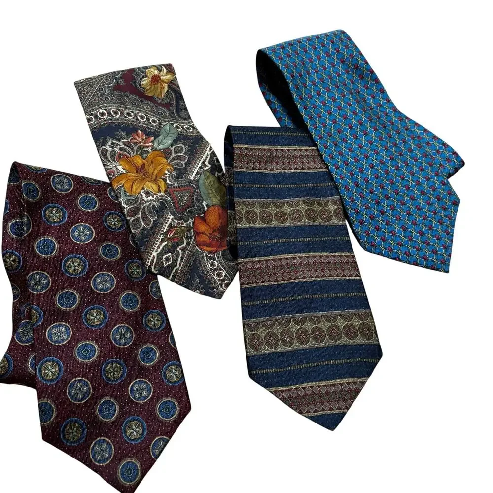4 Vintage all silk neck ties from Jos A Bank Corporate Executive career series